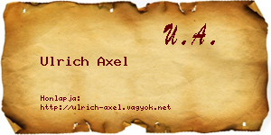 Ulrich Axel névjegykártya